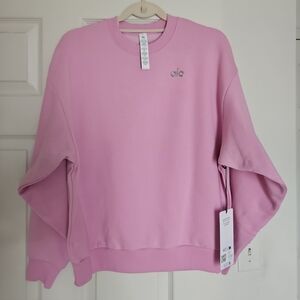 ALO Yoga Candy Heart Pink Crewneck Sweatshirt Size Small